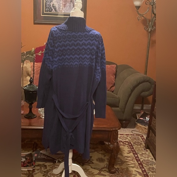 ISAAC MIZRAHI LIVE Shawl Collar Duster Sweater - Picture 3 of 8